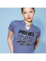 韓國PRENDA - PRND SPRAY STAMP KNIT TOP DARK BLUE